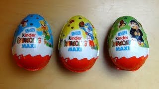 3 Kinder Surprise Maxi Eggs Unboxing Easter Edition [upl. by Guillermo]