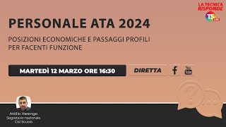 Personale Ata 2024 posizioni economiche e passaggi profili per facenti funzione [upl. by Nosrak503]