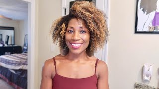 Honey Blonde Highlights  DIY Summer Highlights On Natural Hair [upl. by Alesram]