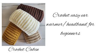 Crochet earwarmerheadband for beginners [upl. by Rame742]