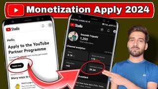 Youtube channel monetization kaise kare 2024  how to apply for youtube monetization [upl. by Kcirdec752]