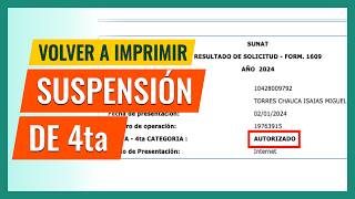 Volver a IMPRIMIR suspensión de cuarta categoría 2024  Suspensión de 4ta [upl. by Laoj68]