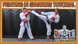 Taekwondo Sparring  How to Feint Fake  Van Roon Tutorial [upl. by Ahsauqal]