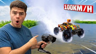 MA VOITURE RC TRAVERSE UN LAC À GRANDE VITESSE  😱 [upl. by Shandeigh]