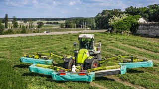 FAUCHE DE LUZERNE EN 24M 1200ha CLAAS COUGAR 1400 UNIQUE EN FRANCEJohn Deere 6250R amp Disco 1100RC [upl. by Ylas]