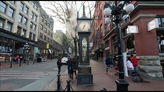 Vancouver Walk 🇨🇦  Gastown  Crab Park  Waterfront Station Narrated [upl. by Mcnelly418]