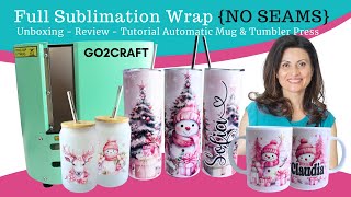 NO SEAM Full Wrap Sublimation on Skinny Tumblers  GO2CRAFT Auto Tumbler Press Unboxing amp Review [upl. by Rafaelle570]