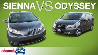 Honda Odyssey vs Toyota Sienna  Edmunds ARated Minivans Face Off [upl. by Sirak699]