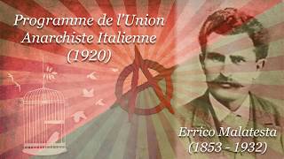 Programme de lUnion Anarchiste Italienne 24  Errico Malatesta [upl. by Norramic]