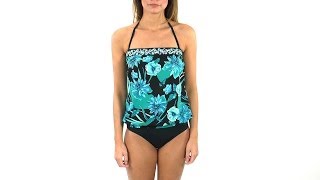 Jantzen Floral Promenade Flirty Girl Blouson Tankini Top  SwimOutletcom [upl. by Bridie]