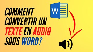 COMMENT ACTIVER la fonctionnalité audio de OFFICE WORD pour lire votre texte en AUDIO [upl. by Melliw]