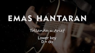 EMAS HANTARAN  KARAOKE GITAR AKUSTIK TANPA VOKAL LOWER KEY [upl. by Oirrad]