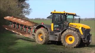 JCB 4220 Ploughing with 6 Furrow Kverneland [upl. by Atiuqrahc]