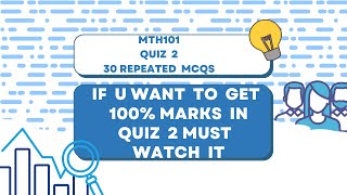 mth101 quiz 2 preparationmost repeated important mcqs [upl. by Norag]