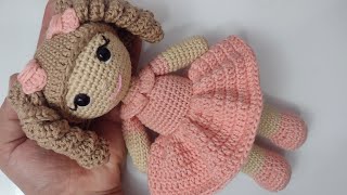 Boneca amigurumi Antonela  sem costura Parte 22 passo a passo [upl. by Deaner489]