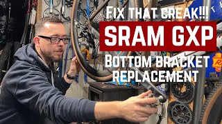 How to fix bottom bracket creak  SRAM GXP replacement bike cycling gravelbike roadbike [upl. by Rossen442]