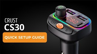 Crust CS30 Wireless Bluetooth Car Kit Quick Setup Guide [upl. by Ydualc]