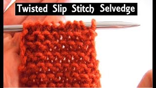 Twisted Chain Stitch Selvedge HowTo  Slip Stitch Edging Technique  Knitting Lessons for Beginners [upl. by Neona]