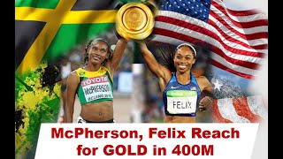 Allyson Felix Stephanie McPherson Reach For Gold in 400M Clash [upl. by Adnahsar850]