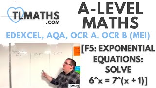 ALevel Maths F509 Exponential Equations Solve 6x  7x1 [upl. by Drazze]