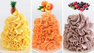 3 x Fruit Condensed Milk Buttercreams REAL FRUIT Peach Mixed Berry Pineapple Silky Smooth NoGrit [upl. by Ulund]