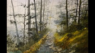 Watercolor Landscape Tutorial [upl. by Laoj]