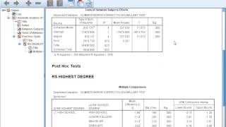 Univariate Post Hoc Analysis In SPSS [upl. by Hodess]