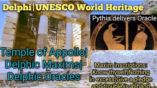 Delphi archaeological siteDelphic oracle greek mythologyDelphic MaximsApollonionGreek omphalos [upl. by Nowyt]