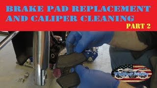 Front Brake Pads amp Caliper CleaningPart 2 Harley Davidson Electra Glide  Techn Moto [upl. by Nahsad]