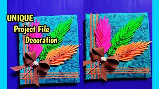 How to decorate project file cover page and border  File decoration ideas College DIY project file [upl. by Turtle]