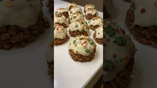 Xmas Pudding Krispie Cakes 🎄 recipe christmas [upl. by Myrta]