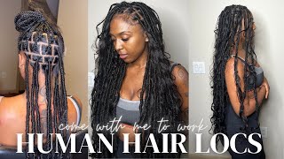 Faux locs using human hair  boho faux locs  easy method  save time [upl. by Kosel208]