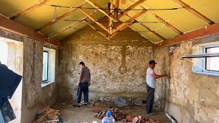 Renovating abandoned houses on the island completing the roof gate and tiling [upl. by Demeyer]