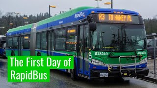 The First Day of RapidBus in Vancouver [upl. by Alenairam25]