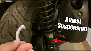 How To Adjust Rear Suspension Shock Absorbers On Yamaha Xmax [upl. by Frentz761]