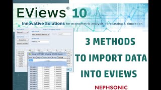 How to import or input data into EViews step by step three 3 methods Eviews 10 [upl. by Philip]