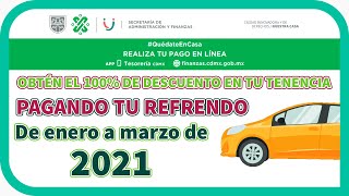 obten el DESCUENTOS del 100 en la TENENCIA en la CDMX 2021 [upl. by Ynnig]