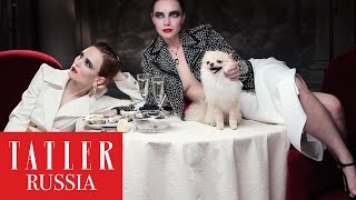 Дарья Чаруша и Вера Панфилова на съёмках для сентябрьского номера Tatler [upl. by Jemine524]