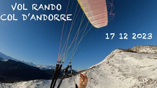 17 12 2023 COL ANDORRE PARAPENTE [upl. by Yerag]