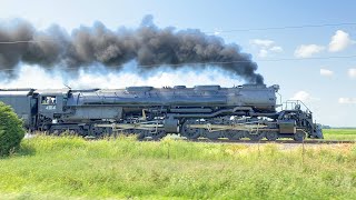 Union Pacific Big Boy 4014 Steam Train Accelerating and Sanding Flues 82721 [upl. by Haelak]