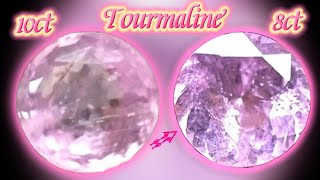 Pink Tourmaline Recutting amp Polishing tutorial  Gemstone Cutting handmade tourmaline gemstone [upl. by Issim]