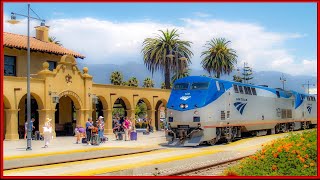 RIDING AMTRAK TRAIN LOS ANGELES TO SANTA BARBARA [upl. by Ertha]