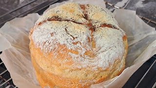 4 ingredients No Knead bread everyone can make this homemade bread [upl. by Theresina]