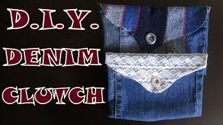 DIY Denim Clutch Purse [upl. by Polky]