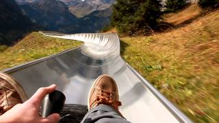 Rodelbahn Oeschinensee Kandersteg  Bobsled POV [upl. by Lleuqram]