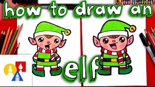 How To Draw A Cartoon Christmas Elf [upl. by Airdnax]