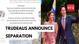 Justin Trudeau announces SEPARATION from wife Sophie Trudeau after 18 years of marriage [upl. by Devehcoy]