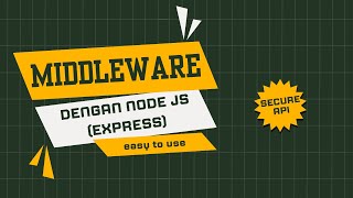 Nodejs Middleware Explained Simplifying Complexities Implementasi Middleware dengan mudah [upl. by Airehs]