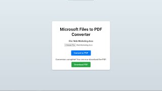 Microsoft Files to PDF Converter Using HTML CSS and JavaScript with Source Code [upl. by Hannad876]