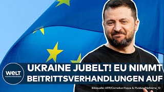 EUGIPFEL Grünes Licht für Beitrittsverhandlungen mit der Ukraine und Moldau [upl. by Smith892]